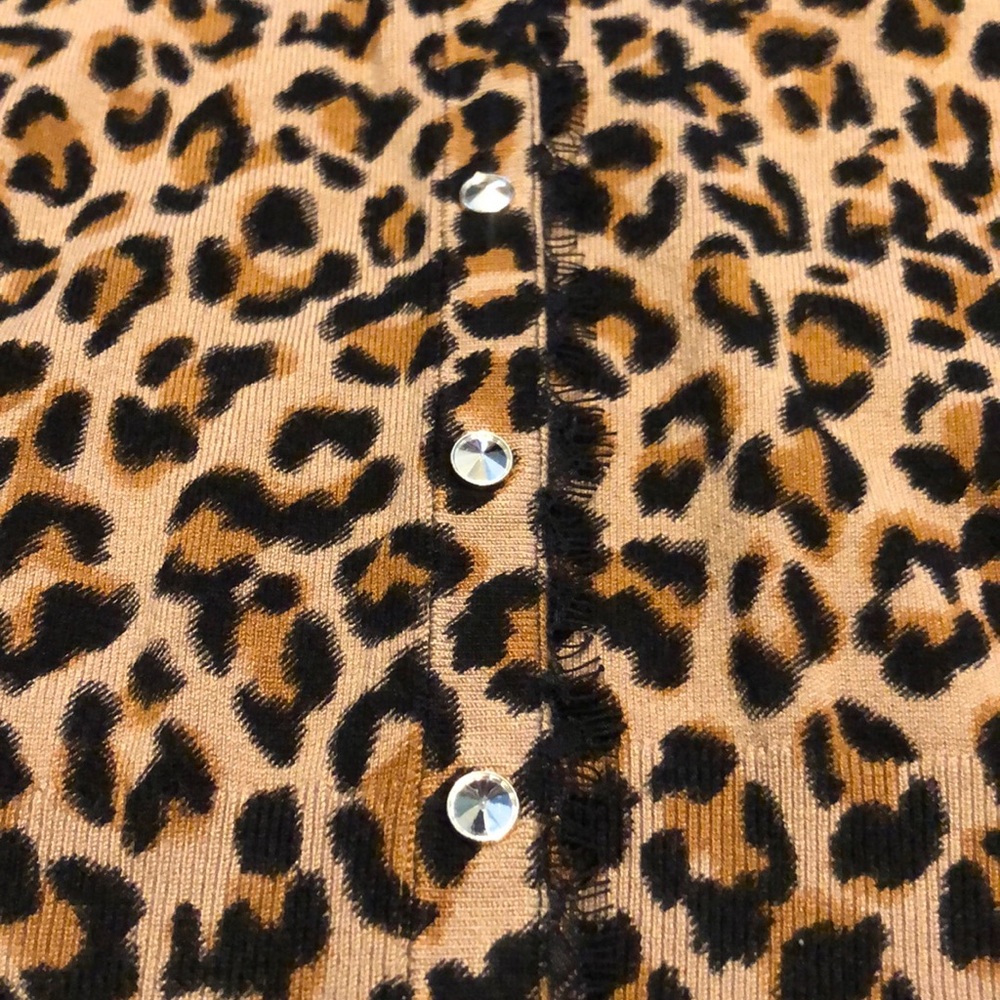 Whbm Leopard Print Snap Cardigan - image 2